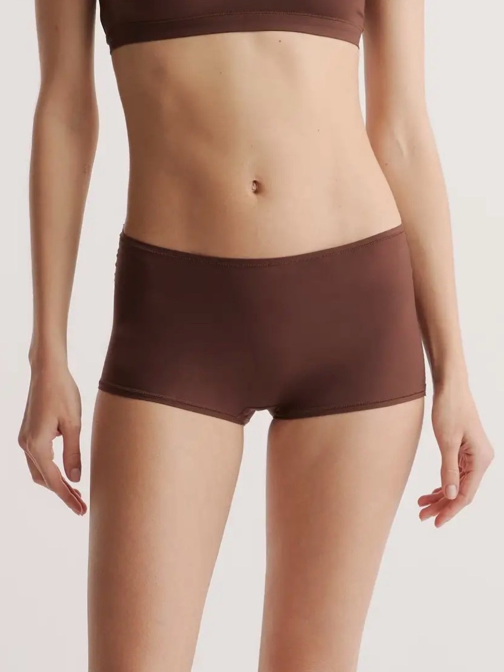 Quince Second Skin Boyshorts in Cocoa Size Medium r320